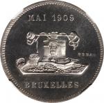 BELGIUM. Medallic Essai 5 Franc, 1909. NGC MS-65.