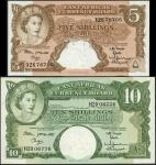 East African Currency Board, 5 shillings, Nairobi, ND (1962), prefix X26, pink and brown, Elizabeth 
