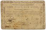 World Coins - Europe. FRANCE: playing card money (10 sols), 1791, Opitz p.261, 83x55mm, billet de co