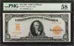 Fr. 1167. 1907 $10 Gold Certificate. PMG Choice About Uncirculated 58.
