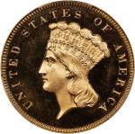 1886 Three-Dollar Gold Piece. JD-1, the only known dies. Rarity-4. Proof-65+ Deep Cameo (PCGS). CAC.