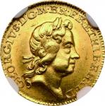 Great Britain. 1718. Gold. NGC MS64. UNC. 1/4Guinea. George I Gold 1/4 Guinea