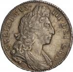 Great Britain. 1697. Silver. NGC AU DETAILS CLEANED. EF. 1/2Crown. William III Silver Crown