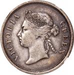 1896年海峡殖民地伍毫 NGC XF 40 Straits Settlements, silver 50 cents