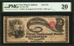 Fort Wayne, Indiana. $2 Original. Fr. 387a. The First NB. Charter #11. PMG Very Fine 20.