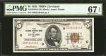 Fr. 1850-D. 1929 $5 Federal Reserve Bank Note. Cleveland. PMG Superb Gem Uncirculated 67 EPQ.