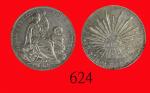 1891年(ZS)墨西哥银币 8R，及1934/3年秘鲁银币 8R，两枚评级品Mexico: Silver 8 R of 1891 ZS & Peru Silver 8 R of 1934/3. NN