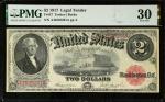 Fr. 57. 1917 $2 Legal Tender Note. PMG Very Fine 30.