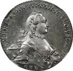 RUSSIA. Ruble, 1764-CNB CA. St. Petersburg Mint. Catherine II (the Great). NGC Unc Details--Cleaned.