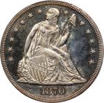 1870 Liberty Seated Silver Dollar. Proof-62 (PCGS).