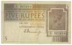 Banknotes – India. Government of India: 5-Rupees, first issue, ND (c.1923), serial no.K53 527619, Ki