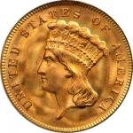 1878 Three-Dollar Gold Piece. MS-66+ (PCGS). CAC. Secure Holder.