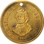 1860 Stephen Douglas Political Medal. DeWitt-SD 1860-8. Brass. Mint State, Obverse Scratch, Spots.