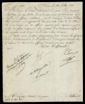 Three letters signed by brother and sisters of Napoleon Bonaparte, 1809-1824, the earliest one sent 