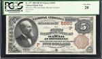 Honolulu, Territory of Hawaii. $5 1882 Brown Back. Fr. 477. The First NB. Charter #5550. PCGS Curren