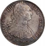 MEXICO. 8 Reales, 1793-Mo FM. Mexico City Mint. Charles IV. PCGS EF-45.