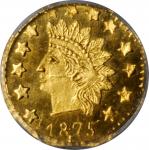 1875 Octagonal 50 Cents. BG-946. Rarity-4. Indian Head. MS-66 PL (NGC).