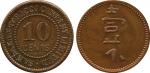 COINS. PLANTATION TOKENS. Sandakan Tobacco Company Ltd: Bronze Proof 10-Cents, 19mm, medal die axis 