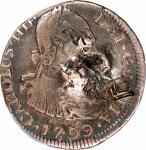 BOLIVIA. 2 Reales, 1799-PTS PP. Potosi Mint. Charles IV. PCGS Genuine--Chopmark, VF Details.
