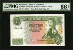 MAURITIUS. Bank of Mauritius. 25 Rupees, ND (1967). P-32a. PMG Gem Uncirculated 66 EPQ.