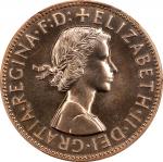 AUSTRALIA. Penny, 1955-(m). Melbourne Mint. Elizabeth II. PCGS PROOF-64 Red.