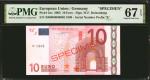 EUROPEAN UNION. European Central Bank. 10 Euro, 2002. P-2xs. Specimen. PMG Superb Gem Uncirculated 6