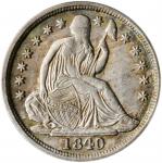 1840-O Liberty Seated Half Dime. No Drapery. V-4. Repunched Date, Small O. MS-62 (PCGS).