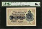 FALKLAND ISLANDS. Government of the Falkland Islands. 1 Pound, 1967. P-8a. PMG Superb Gem Uncirculat