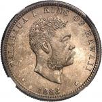 HAWAÏ Kalakaua (1874-1891). 1/4 de dollar 1883, San Francisco.