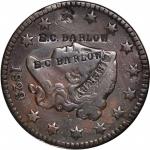 E.C. BARLOW three times on an 1829 Matron Head large cent. Brunk-Unlisted, Rulau-Unlisted. Host coin