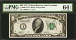 Fr. 2000-D. 1928 $10 Federal Reserve Note. Cleveland. PMG Choice Uncirculated 64 EPQ. Fancy Serial N