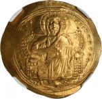 CONSTANTINE IX, 1042-1055. AV Histamenon Nomisma (4.42 gms), Constantinople Mint. NGC MS, Strike: 4/