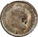 MEXICO. 1/2 Real, 1816-Mo JJ. Mexico City Mint. Ferdinand VII. PCGS Genuine--Chopmark, Unc Details.