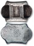 元昌利记汇号纹银，公估童看讫牌坊锭一枚，重量约155.37克。