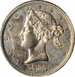 1877 Pattern Dime. Judd-1498, Pollock-1651. Rarity-7-. Silver-Plated Copper. Reeded Edge. Proof-62 (