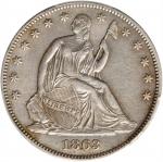 1863 Liberty Seated Half Dollar. AU Details--Harshly Cleaned (PCGS).