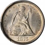 1875-S Twenty-Cent Piece. BF-10. Rarity-1. Misplaced Date. MS-65 (PCGS).
