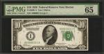 Fr. 2000-A. 1928 $10 Federal Reserve Note. Boston. PMG Gem Uncirculated 65 EPQ. Low Serial Number.