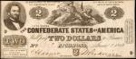 T-42. Confederate Currency. 1862 $2. Choice About Uncirculated.