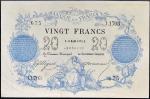 FRANCE20 francs type 1871 “Bleu” 13 mars 1873. PMG 35 Choice Very Fine (1915805-010).