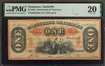 Nashville, Tennessee. Union Bank of Tennessee. 1862. $1. PMG Very Fine 20.