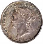 1899年加拿大25分。伦敦铸币厂。 CANADA. 25 Cents, 1899. London Mint. Victoria. PCGS AU-50.