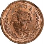 1863 Amazon Maiden / AMERICA. Fuld-218/417 a. Rarity-7. Copper. Plain Edge. MS-65 RB (NGC).