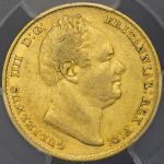 GREAT BRITAIN William IV ウィリアム4世(1830~37) Sovereign 1835 PCGS-AU53 -EF