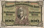GERMAN EAST AFRICA. Deutsch-Ostafrikanische Bank. 100 Rupien, 1905. P-4. Extremely Fine.