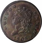 1808年经典人像美分 PCGS MS 62 1808 Classic Head Cent