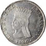 COLOMBIA. 8 Reales, 1820/19 JF. Bogota Mint. PCGS AU-58 Gold Shield.