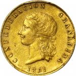 COLOMBIA. 1861 10 Pesos. Bogotá mint. Restrepo M234.3. AU-55 (PCGS).