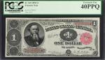 Fr. 349. 1890 $1 Treasury Note. PCGS Currency Extremely Fine 40 PPQ.
