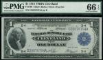 x United States of America, Federal Reserve Bank, $1, Cleveland, 1918, serial number D29076794A, (Fr